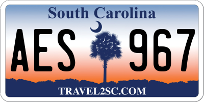 SC license plate AES967
