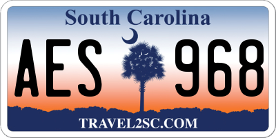 SC license plate AES968