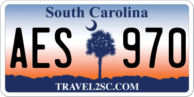 SC license plate AES970