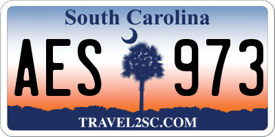 SC license plate AES973