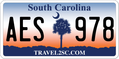 SC license plate AES978