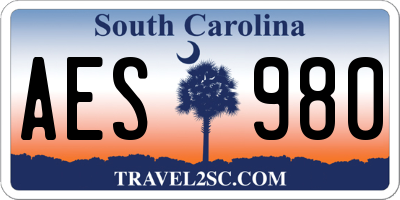 SC license plate AES980