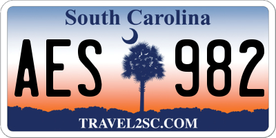 SC license plate AES982