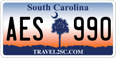 SC license plate AES990