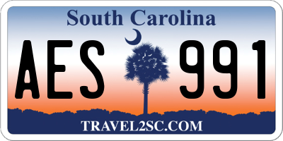 SC license plate AES991