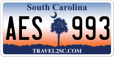 SC license plate AES993