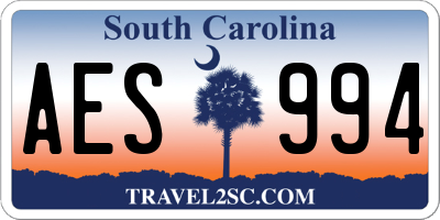 SC license plate AES994