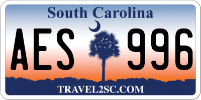SC license plate AES996