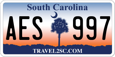 SC license plate AES997