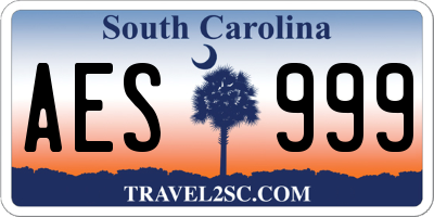 SC license plate AES999