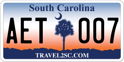 SC license plate AET007