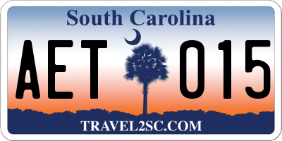 SC license plate AET015
