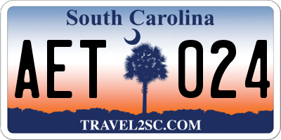 SC license plate AET024