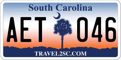 SC license plate AET046