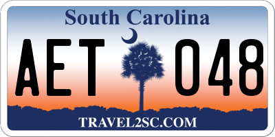 SC license plate AET048