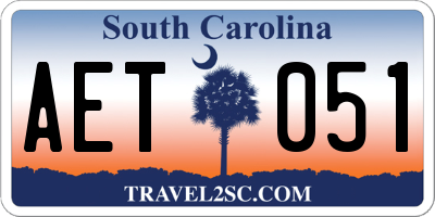 SC license plate AET051
