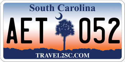 SC license plate AET052
