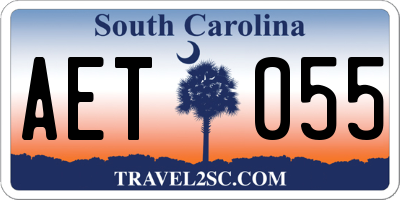 SC license plate AET055