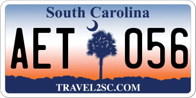 SC license plate AET056