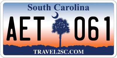 SC license plate AET061