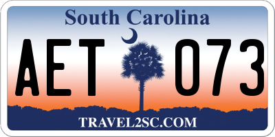 SC license plate AET073