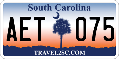 SC license plate AET075