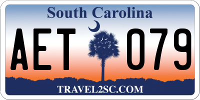 SC license plate AET079