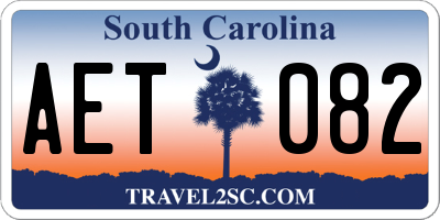 SC license plate AET082
