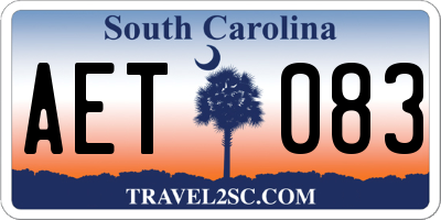 SC license plate AET083