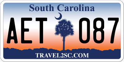 SC license plate AET087