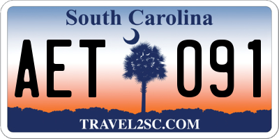 SC license plate AET091