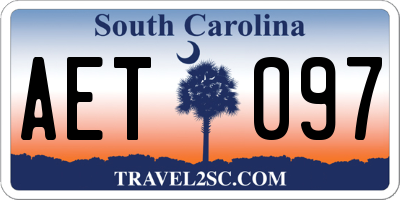 SC license plate AET097