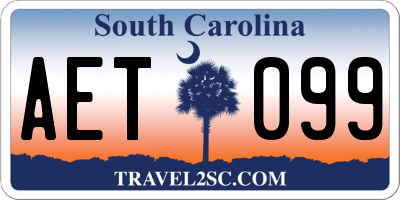SC license plate AET099