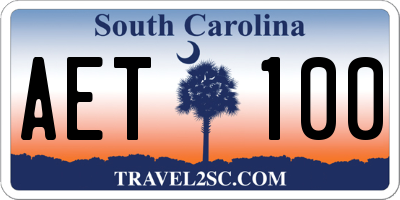 SC license plate AET100