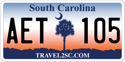 SC license plate AET105
