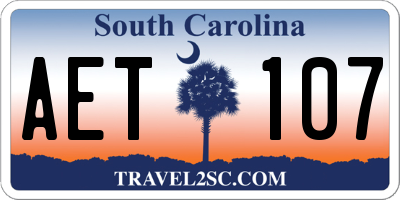 SC license plate AET107
