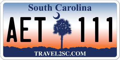 SC license plate AET111