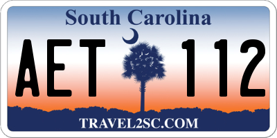 SC license plate AET112