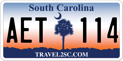SC license plate AET114