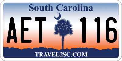 SC license plate AET116
