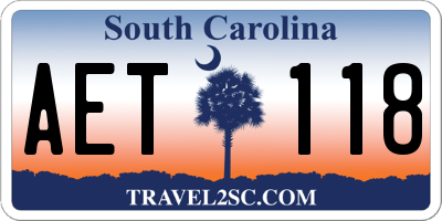 SC license plate AET118
