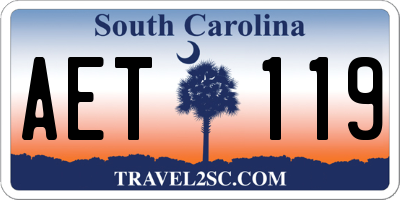 SC license plate AET119