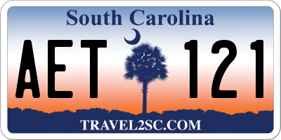 SC license plate AET121