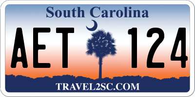 SC license plate AET124