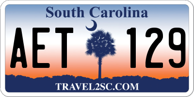 SC license plate AET129