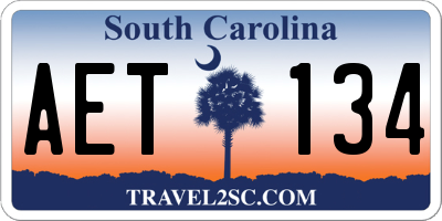 SC license plate AET134