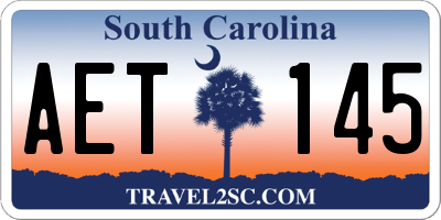 SC license plate AET145