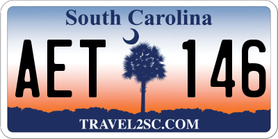 SC license plate AET146