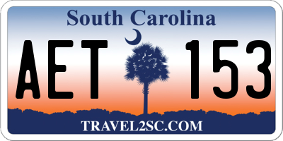 SC license plate AET153