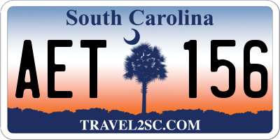 SC license plate AET156